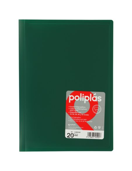 Carpeta 20 Fundas Poliplas Folio Opaco colores Surtidos