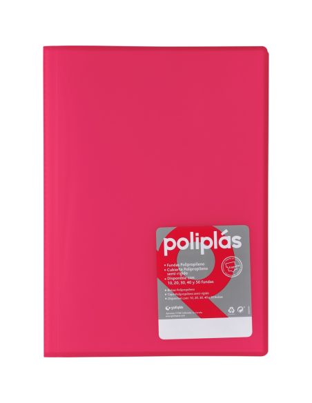 Carpeta 20 Fundas Poliplas Folio Translucido colores Surtidos