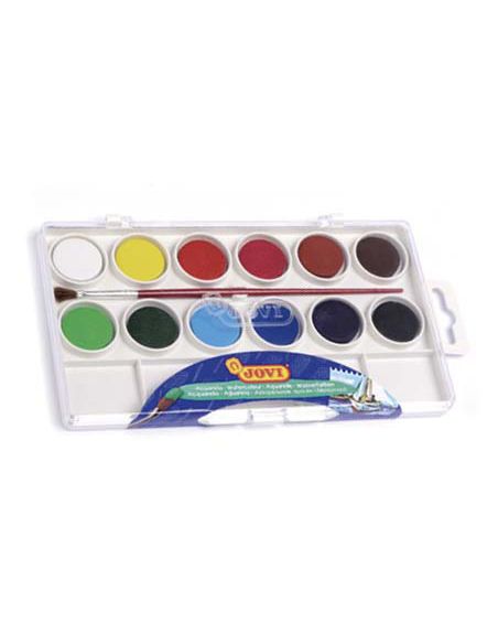 Acuarela Jovi 12 Colores Con Pincel Estuche De Plastico