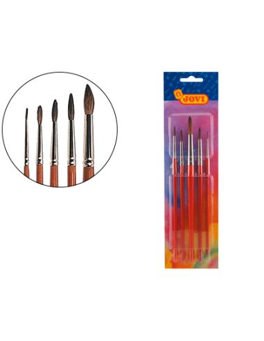 Pinceles Acuarela Jovi Blister De 5 Unidades Surtidas